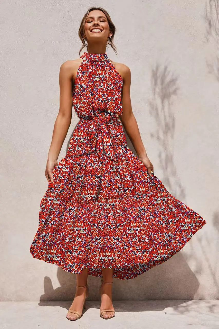 2025 Women's Printed Lace-Up Gown Dress — feature 40