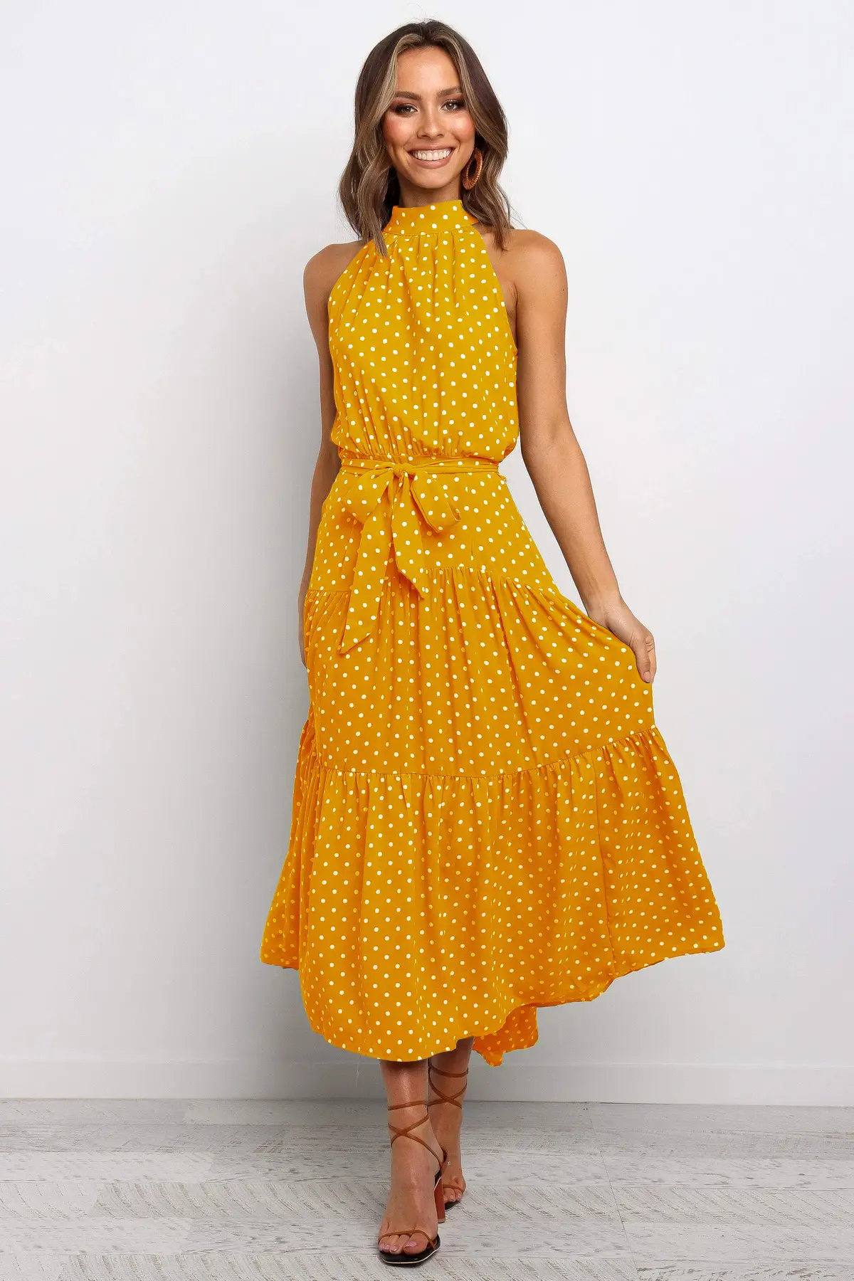 2025 Women's Printed Lace-Up Gown Dress — feature 6