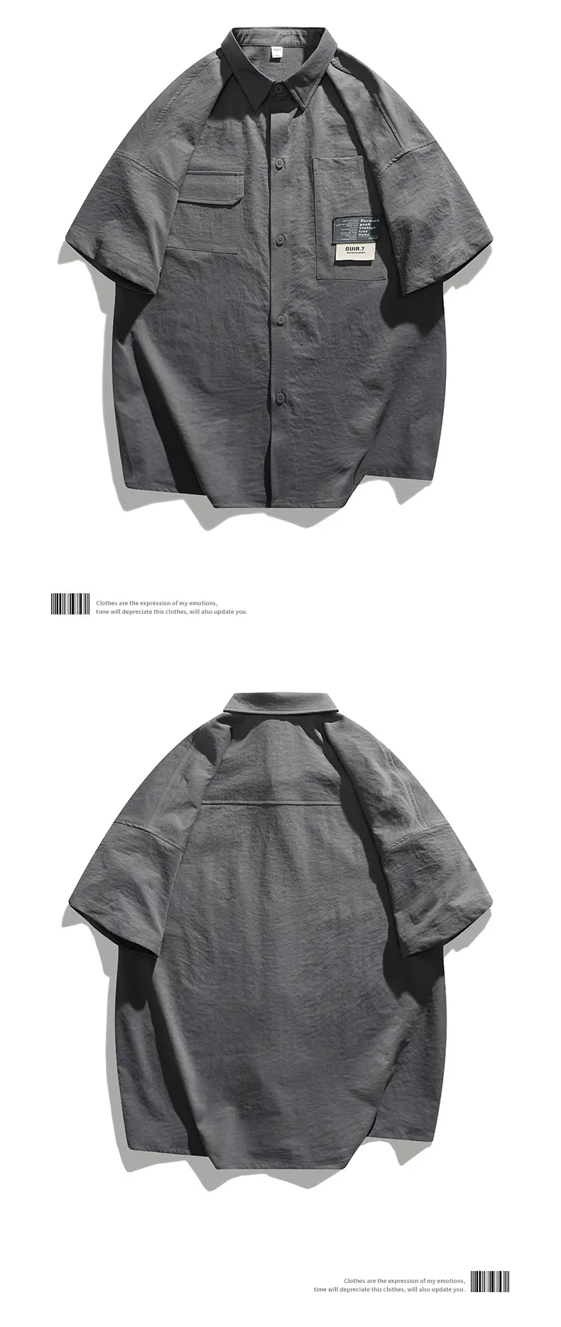 Men Sun & Emotions Short Sleeve Shirt Black White — feature 19