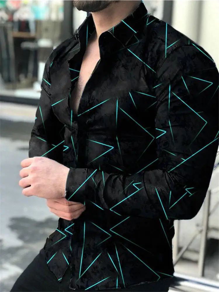 Men's 3D Printed Leopard Print Long Sleeve Shirt - Image 10