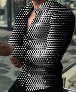 Men's 3D Printed Leopard Print Long Sleeve Shirt - Image 18