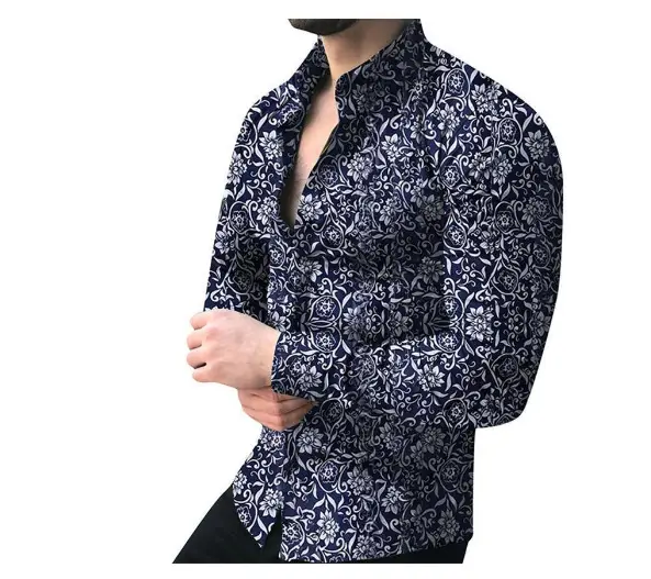 Men's 3D Printed Leopard Print Long Sleeve Shirt - Image 26