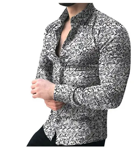 Men's 3D Printed Leopard Print Long Sleeve Shirt - Image 28
