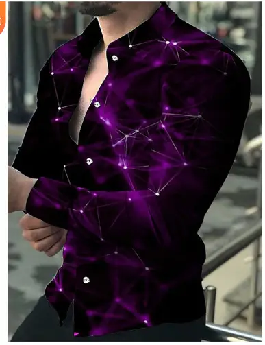 Men's 3D Printed Leopard Print Long Sleeve Shirt - Image 4