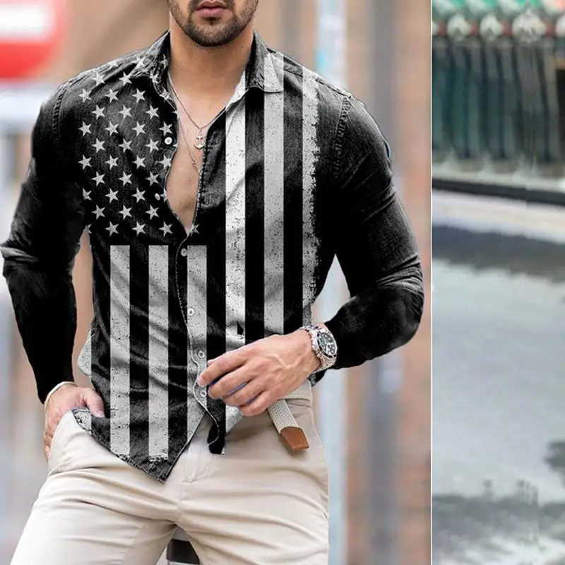 Men's 3D Printed Leopard Print Long Sleeve Shirt - Image 6
