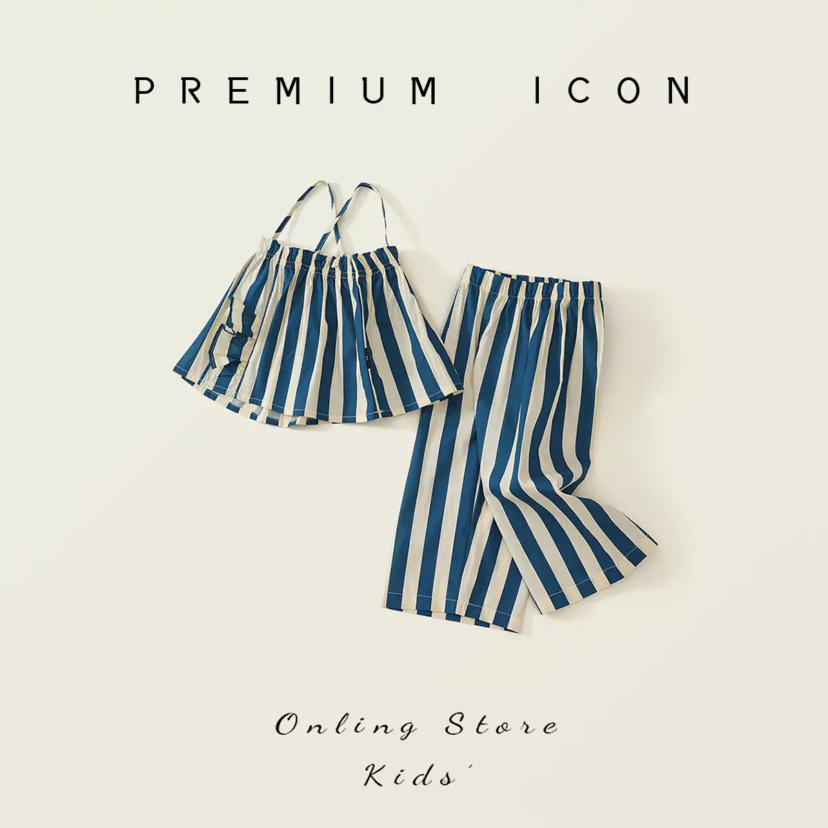 Kids Striped Cotton Suit 2025 Summer Korean Style - Image 3