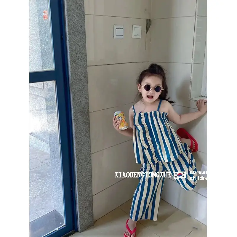 Kids Striped Cotton Suit 2025 Summer Korean Style — feature 7