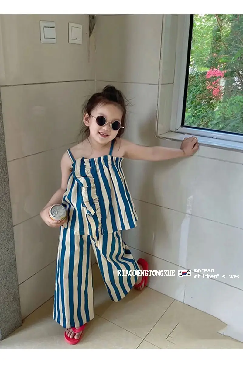 Kids Striped Cotton Suit 2025 Summer Korean Style — feature 8