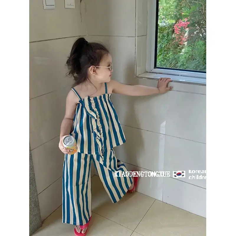 Kids Striped Cotton Suit 2025 Summer Korean Style — feature 9