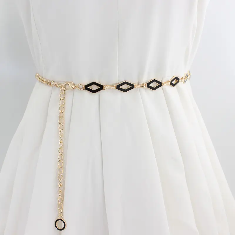 Women's Black & White Geometric Waist Chain - Image 4