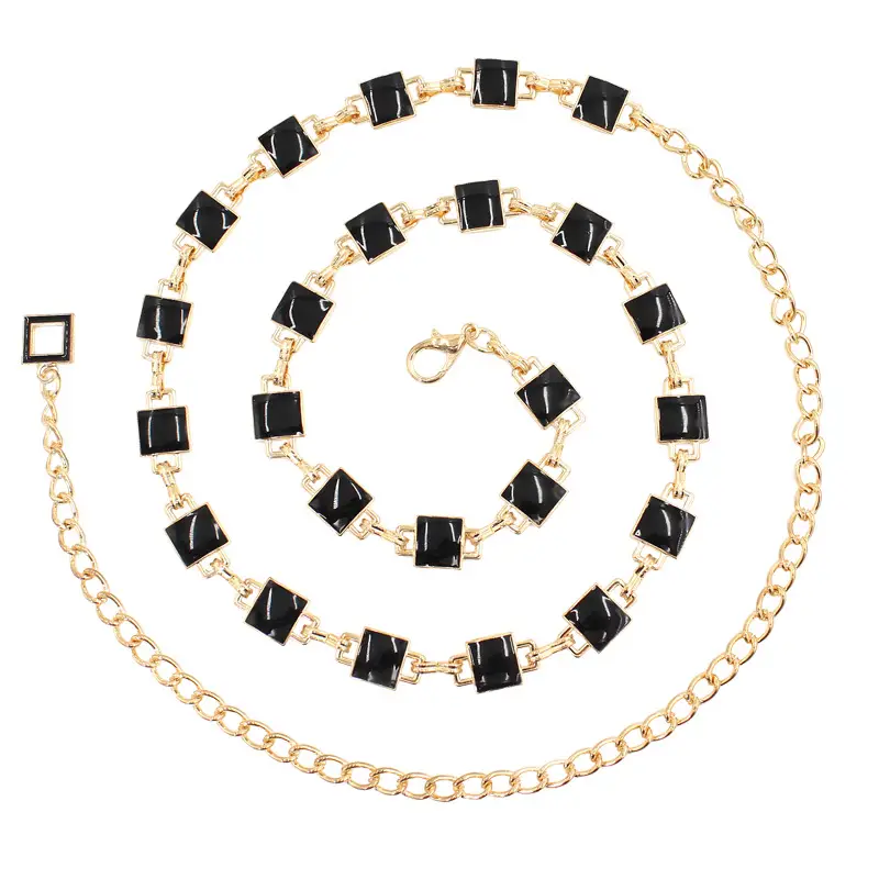 Women's Black & White Geometric Waist Chain - Image 7