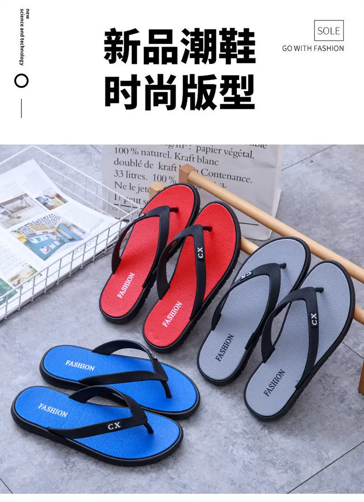 Men's Black Open Toe Sandals Spring Summer Comfortable — feature 1