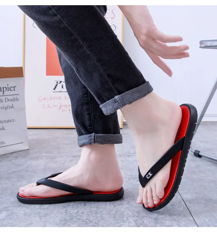 Men's Black Open Toe Sandals Spring Summer Comfortable — feature 12