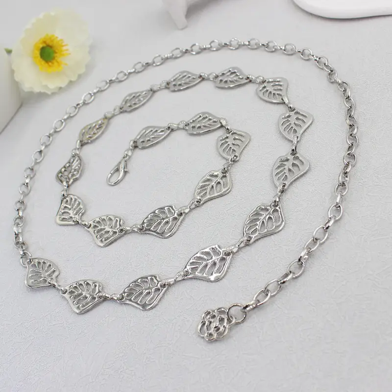 Silver Leaf Hook Chain Women's All-Match Fashion - Image 3