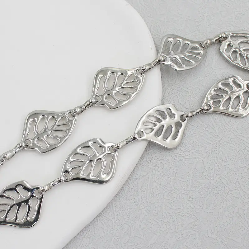 Silver Leaf Hook Chain Women's All-Match Fashion - Image 4