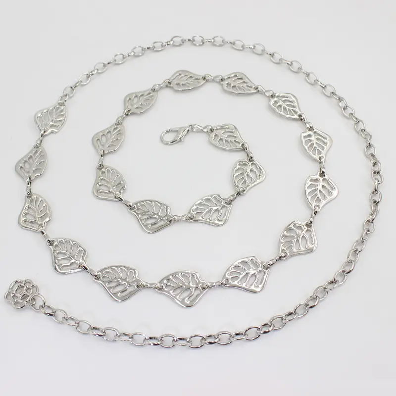 Silver Leaf Hook Chain Women's All-Match Fashion