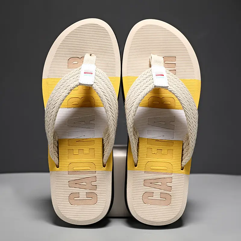 Korean Trend Yellow Strap Beach Flip Flops