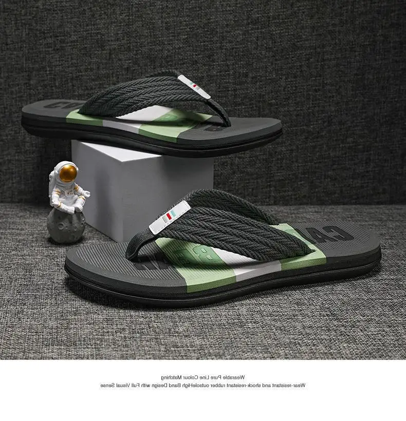 Korean Trend Yellow Strap Beach Flip Flops — feature 14