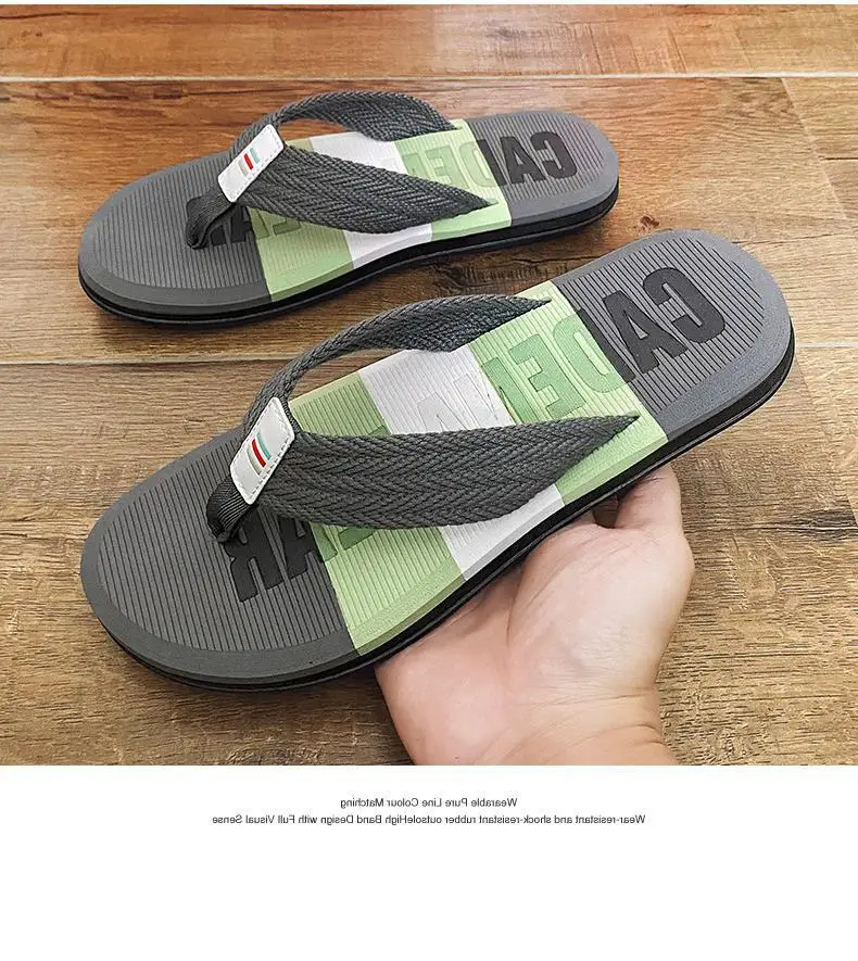 Korean Trend Yellow Strap Beach Flip Flops — feature 18