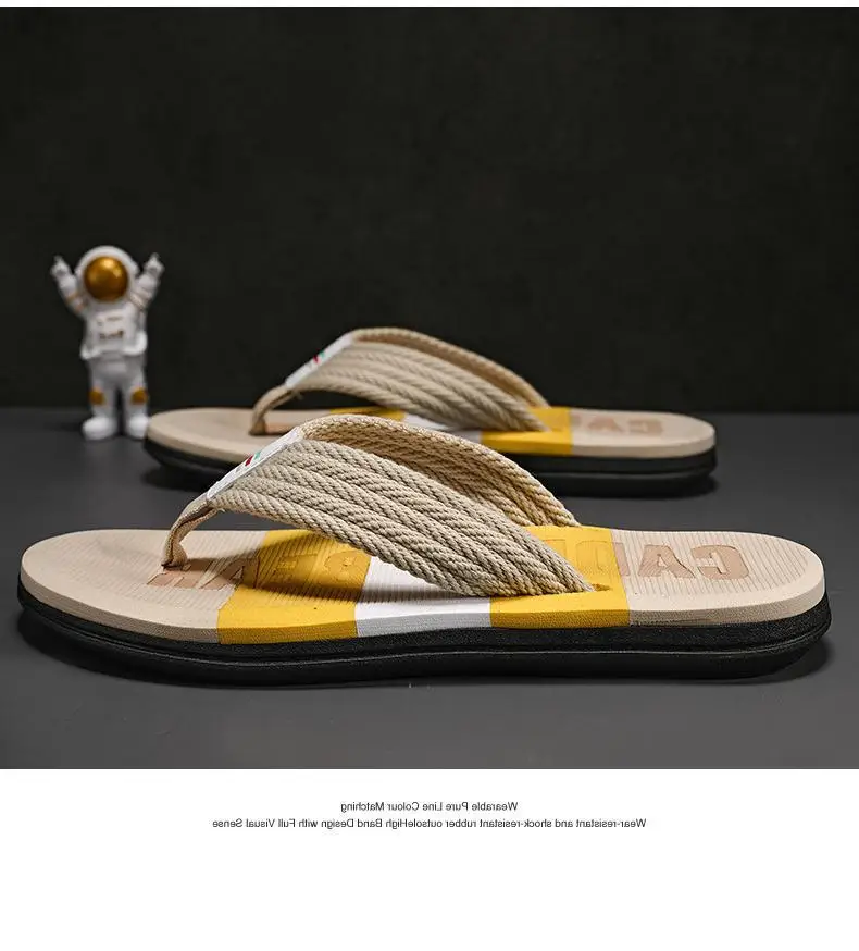 Korean Trend Yellow Strap Beach Flip Flops — feature 19