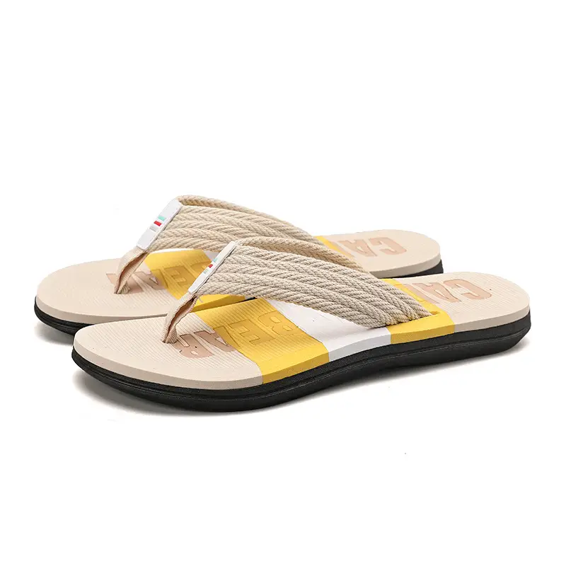 Korean Trend Yellow Strap Beach Flip Flops
