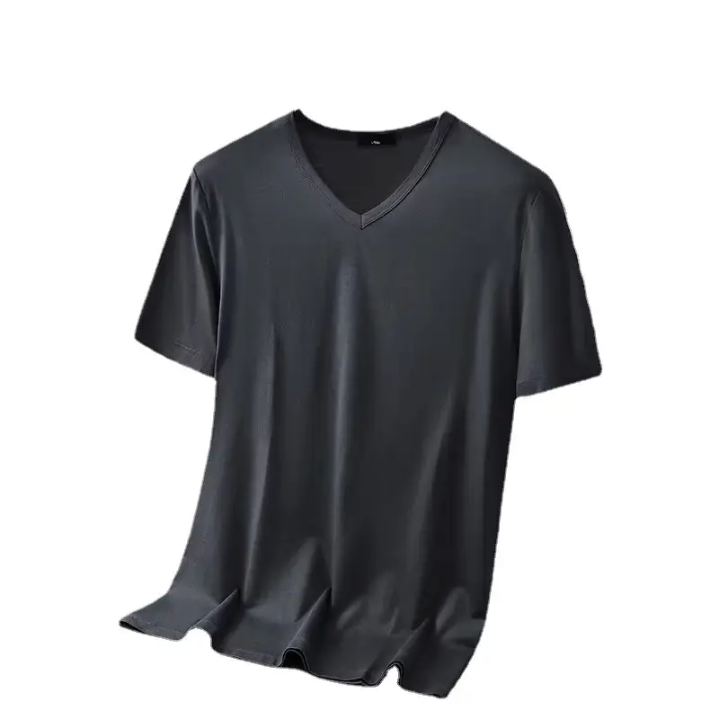 Men V-Neck Slim Fit White Polyester Top 160g - Image 17