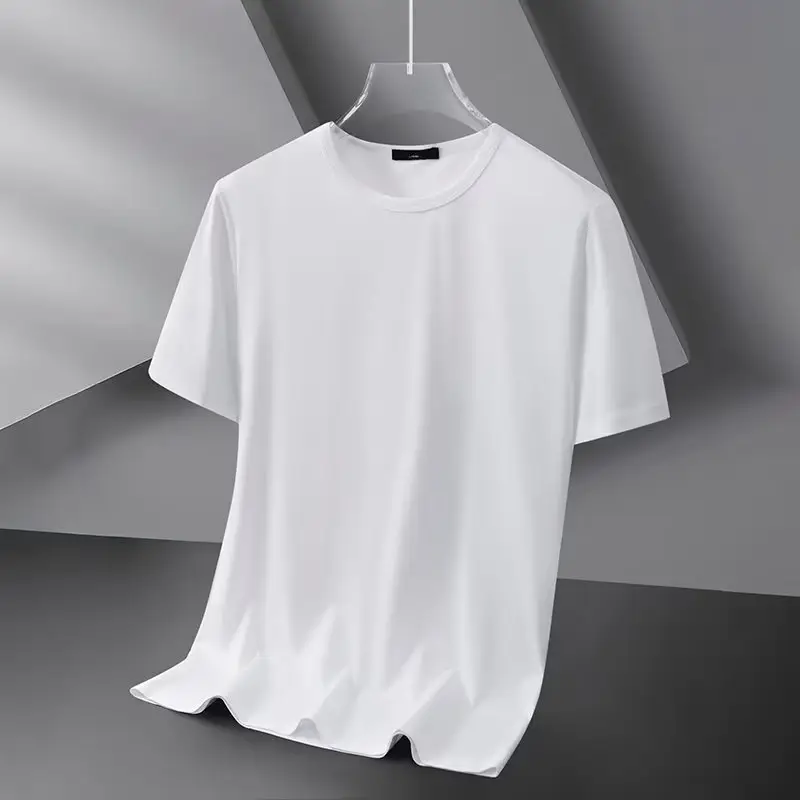 Men V-Neck Slim Fit White Polyester Top 160g - Image 8