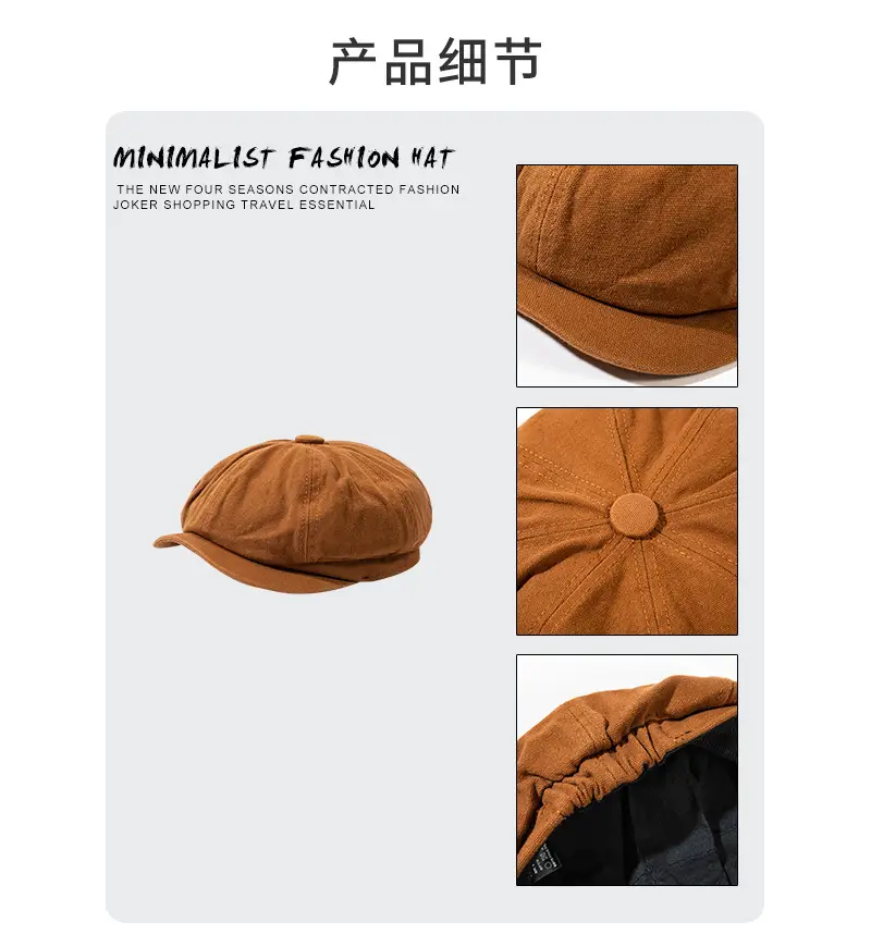 Women Duck Tongue Forward Hat Korean Style British Retro Newsboy Octagonal Hat Painter Beret — feature 4