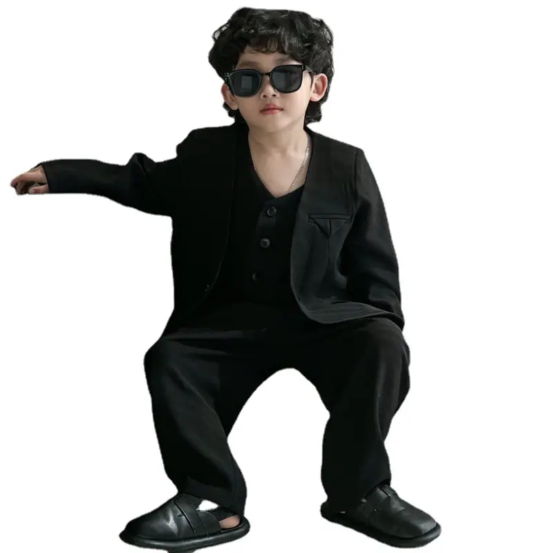 Boys' Suit Black Korean Style Kids Vest Dress - Image 9