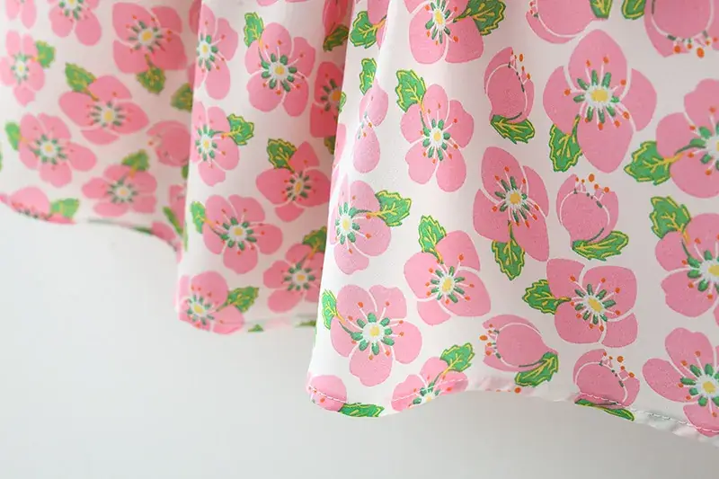 Girls Floral Bow Summer Dress with Straw Hat — feature 10