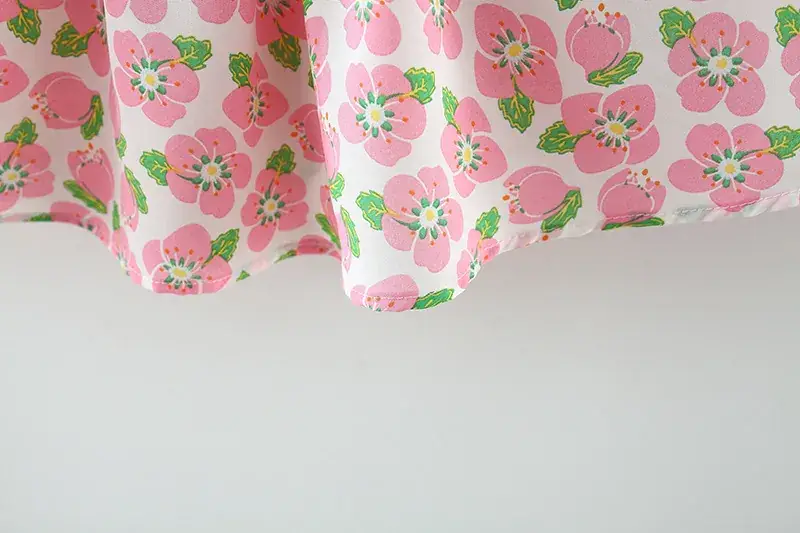 Girls Floral Bow Summer Dress with Straw Hat — feature 11