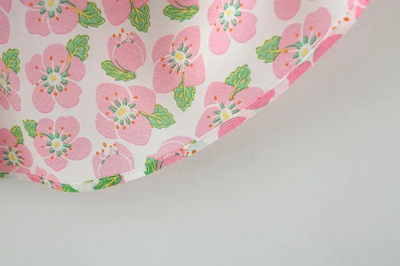 Girls Floral Bow Summer Dress with Straw Hat — feature 12