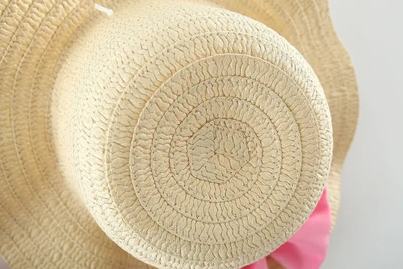 Girls Floral Bow Summer Dress with Straw Hat — feature 13