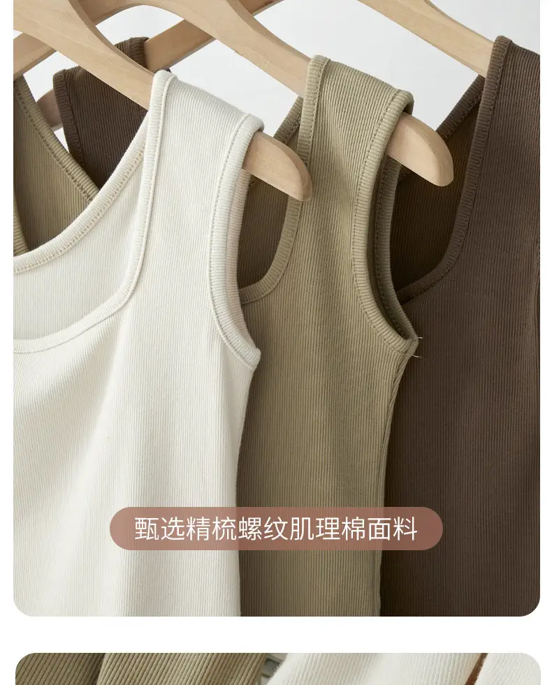 Women V Neck Sleeveless Black Cotton Camisole — feature 13