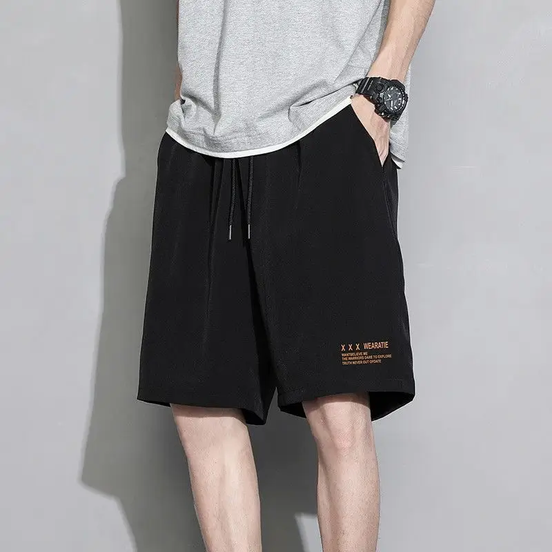 White Ice Silk Thin Shorts for Boys Summer Casual Loose Sports Quick-drying - Image 7