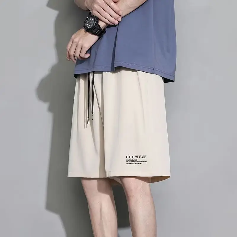 White Ice Silk Thin Shorts for Boys Summer Casual Loose Sports Quick-drying - Image 8