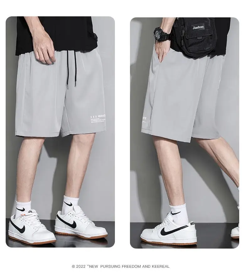 White Ice Silk Thin Shorts for Boys Summer Casual Loose Sports Quick-drying — feature 11