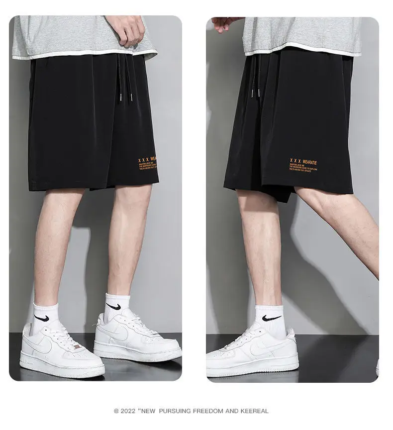 White Ice Silk Thin Shorts for Boys Summer Casual Loose Sports Quick-drying — feature 13