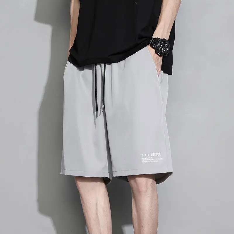White Ice Silk Thin Shorts for Boys Summer Casual Loose Sports Quick-drying - Image 4