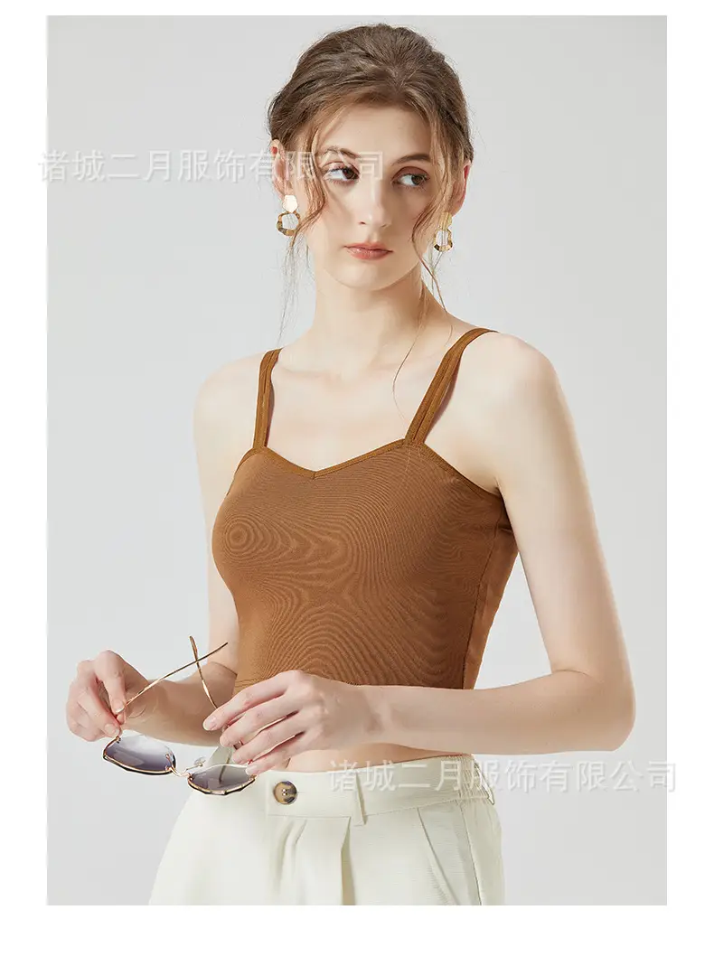 Women's 2023 Summer Camisole Vest with Chest Pad — feature 24