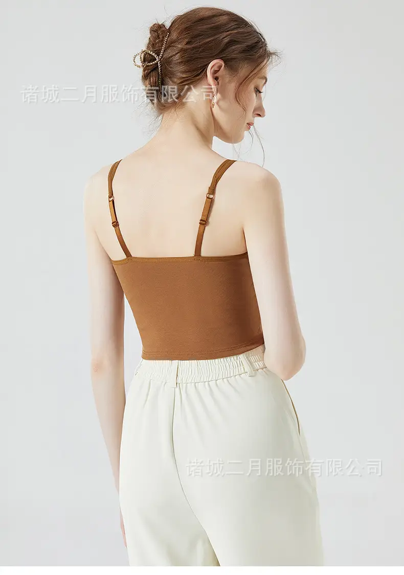 Women's 2023 Summer Camisole Vest with Chest Pad — feature 25