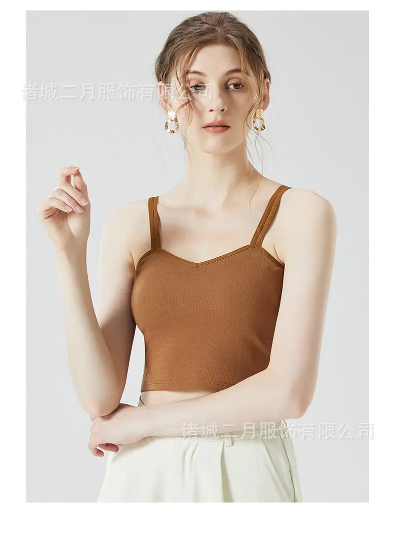 Women's 2023 Summer Camisole Vest with Chest Pad — feature 27