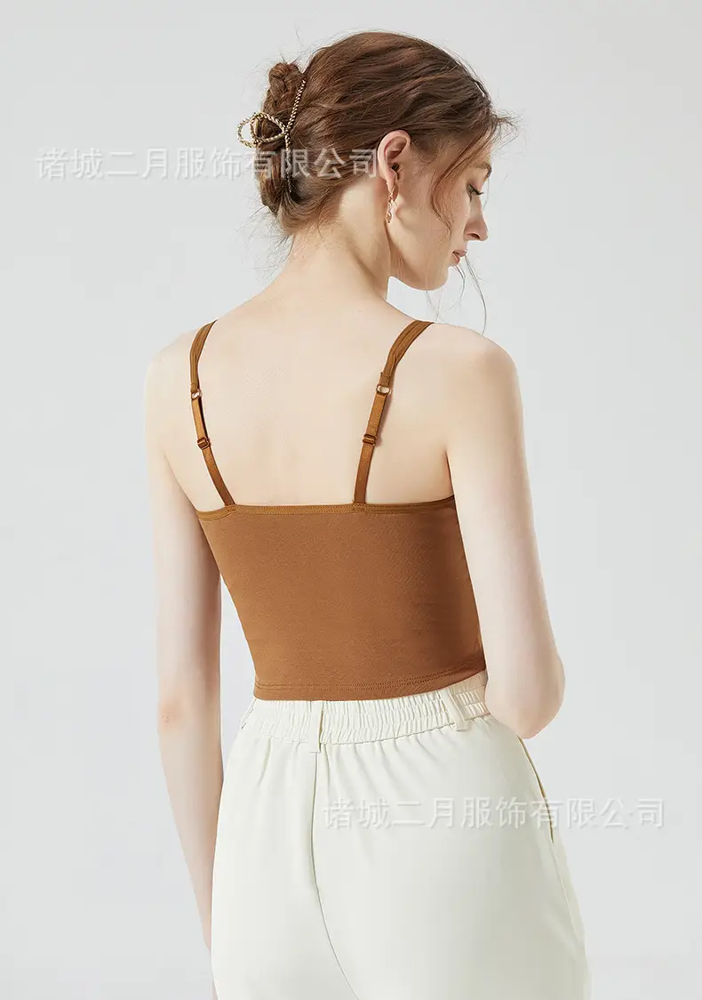 Women's 2023 Summer Camisole Vest with Chest Pad — feature 28