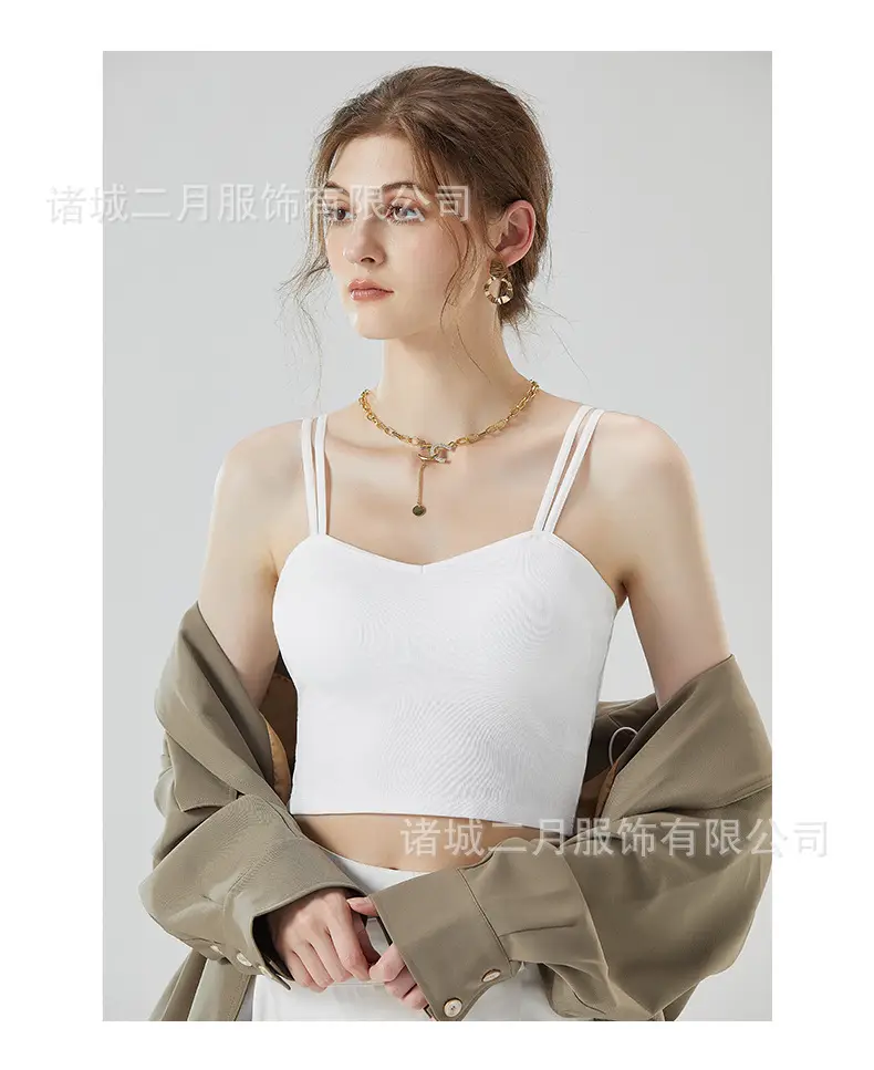Women's 2023 Summer Camisole Vest with Chest Pad — feature 29