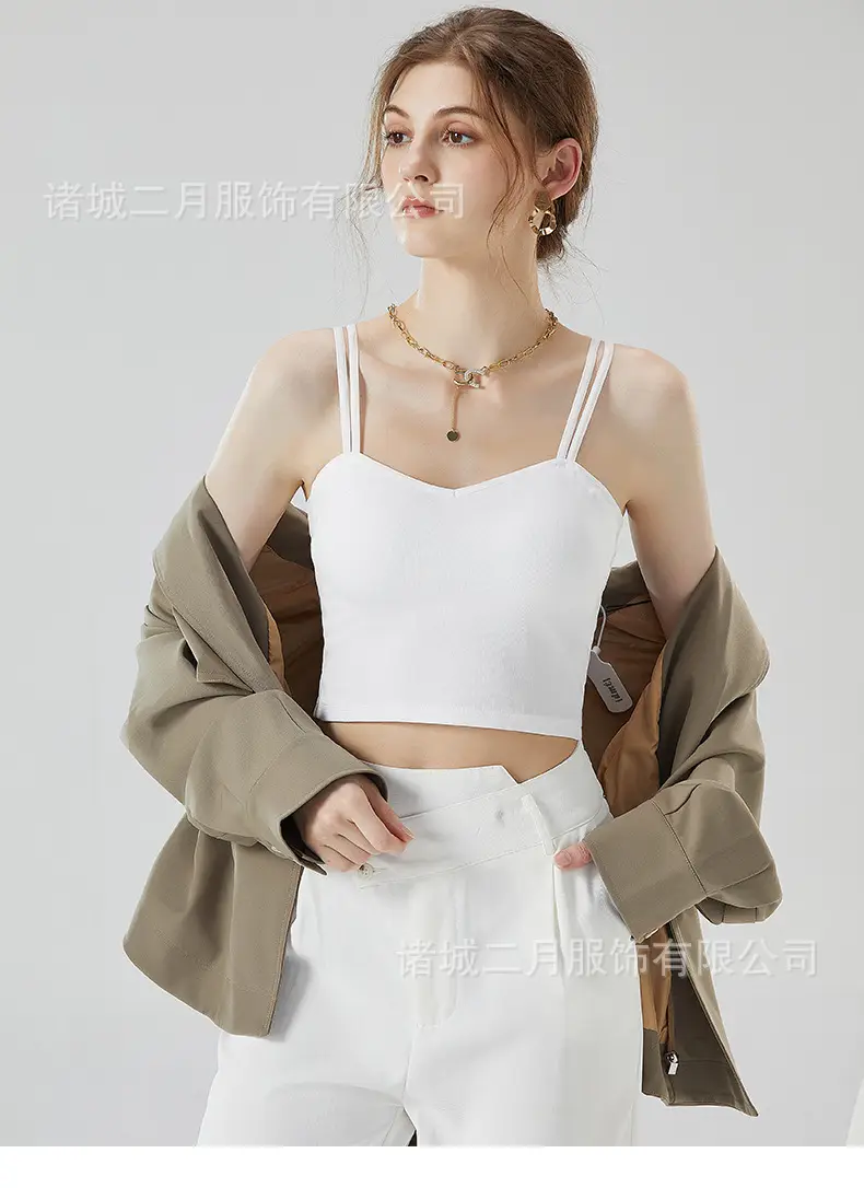 Women's 2023 Summer Camisole Vest with Chest Pad — feature 30