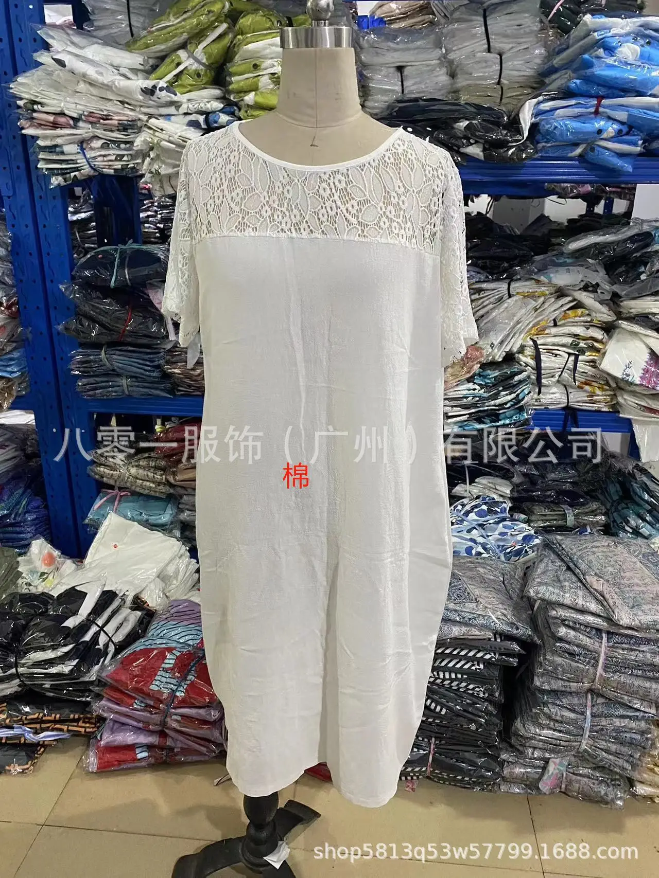2023 White Lace Round Neck Cotton Dress for Women — feature 2
