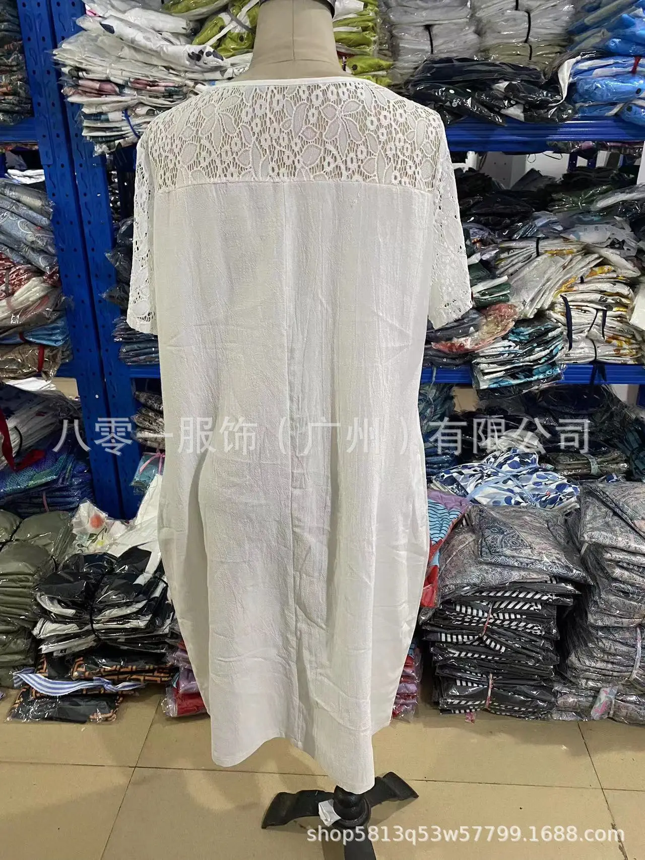 2023 White Lace Round Neck Cotton Dress for Women — feature 3