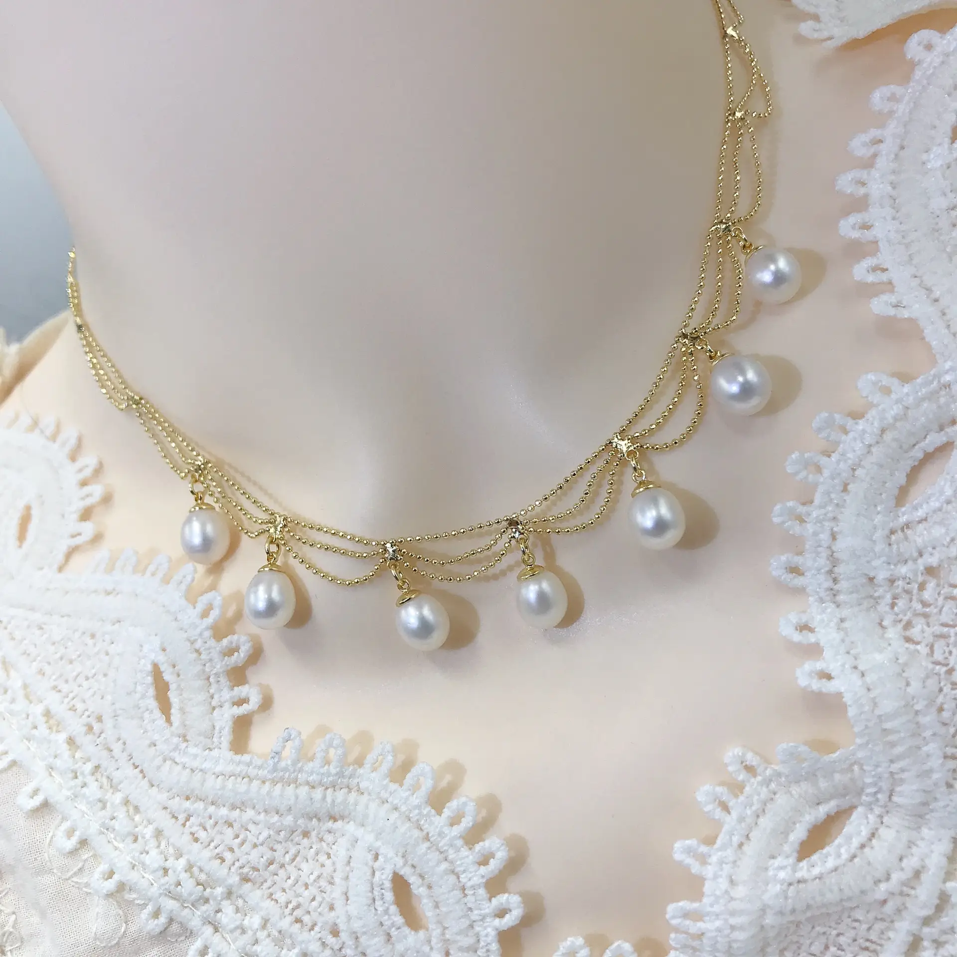 Real Gold Pearl Necklace with Natural Pearls - Image 5