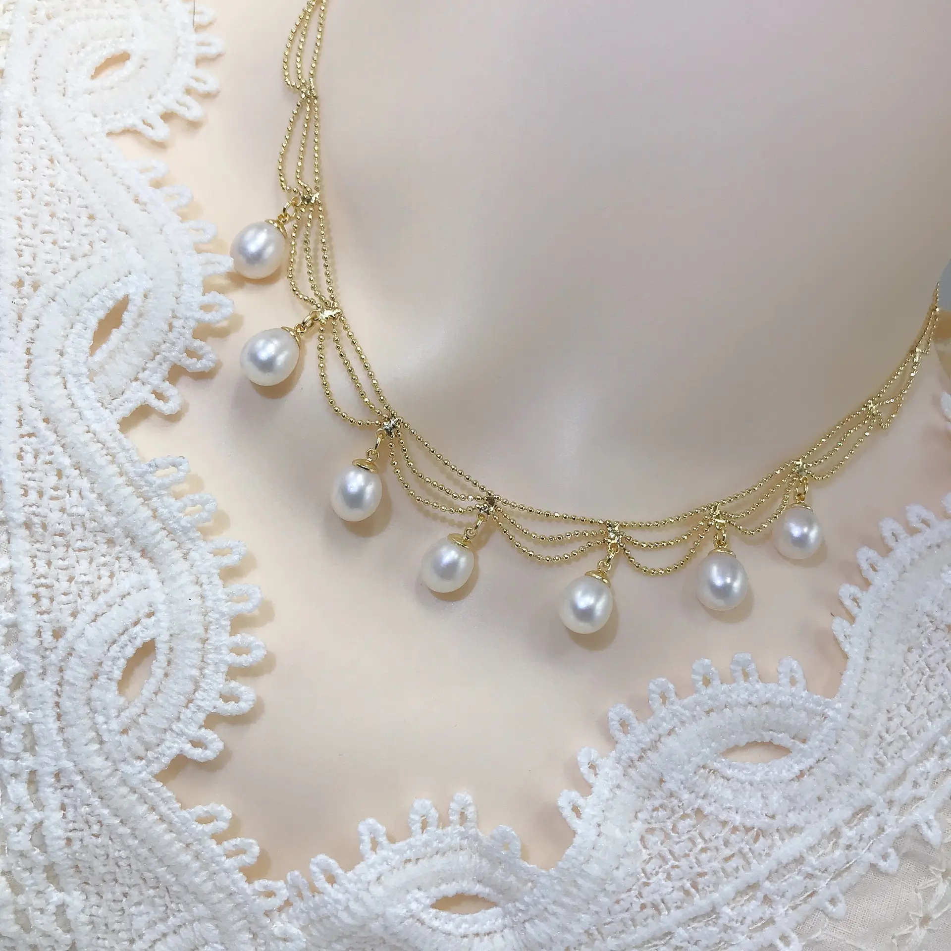 Real Gold Pearl Necklace with Natural Pearls - Image 7