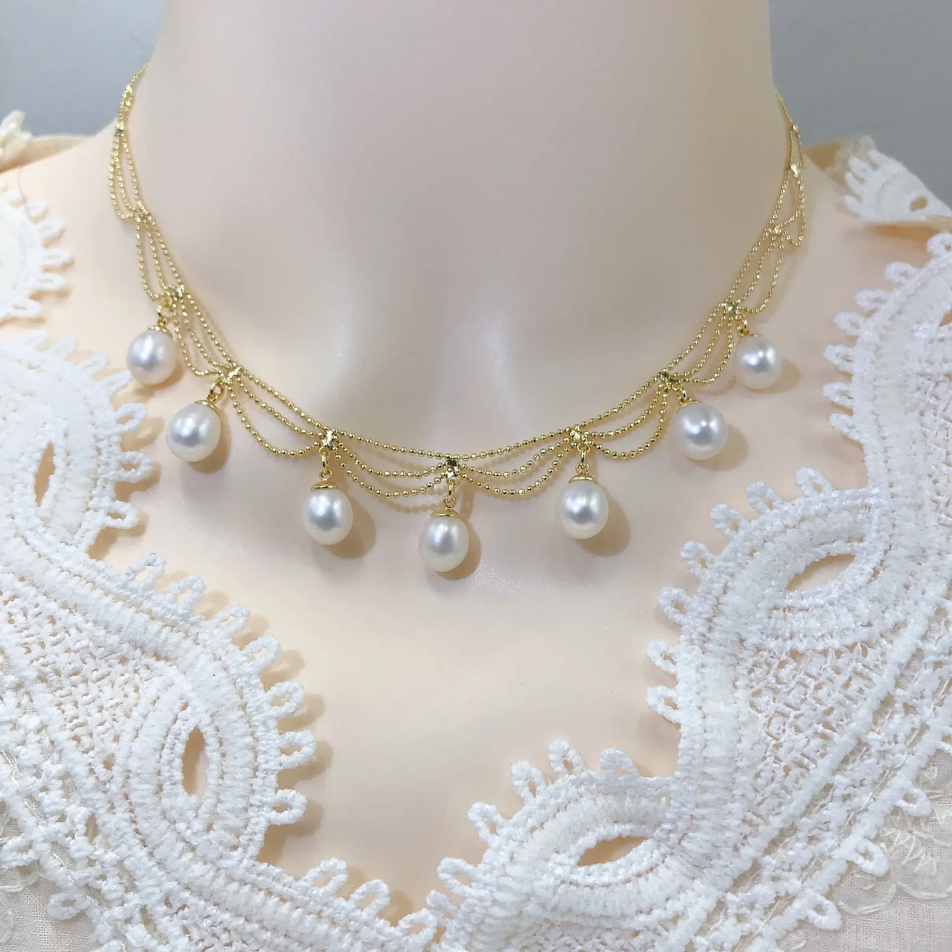 Real Gold Pearl Necklace with Natural Pearls — feature 3